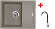 Sinks LINEA 600 Truffle + Elasta nerez/černá