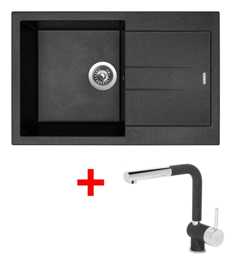 Sinks AMANDA 780 Metalblack + Mix 3 P GR Sinks AMANDA 780 Metalblack + Mix 3 P GR