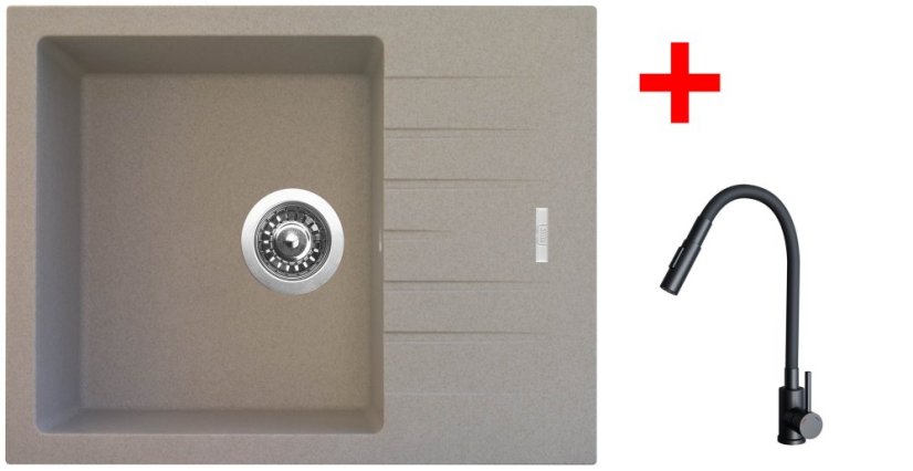 Sinks PERFECTO 650 Avena + ELASTA S černá matná