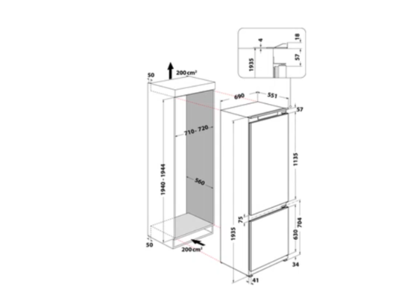 Vestavná chladnička Whirlpool WHSP70T241P