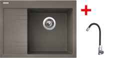 Sinks RIM 650 P Truffle + Elasta nerez/černá