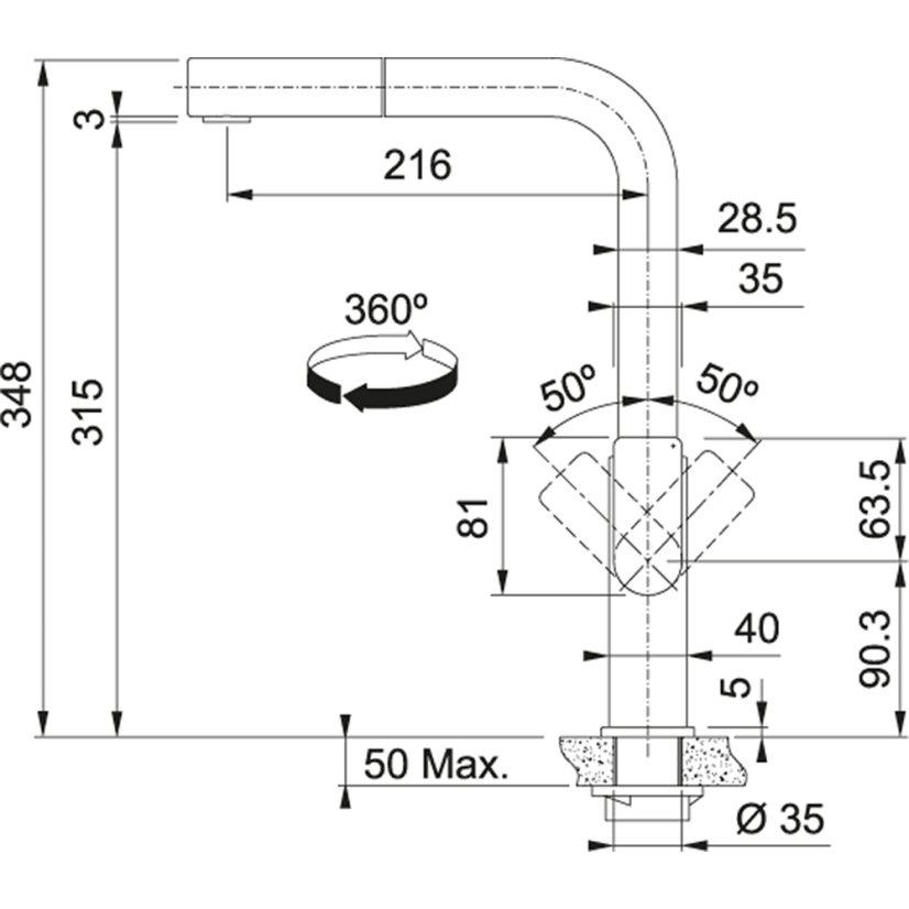 Franke FC 7853.501 MYTHOS Celonerez