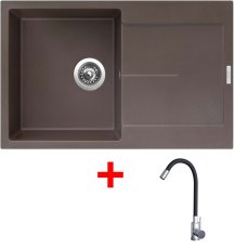 Sinks ULTIMA 790 Marone + Elasta nerez/černá