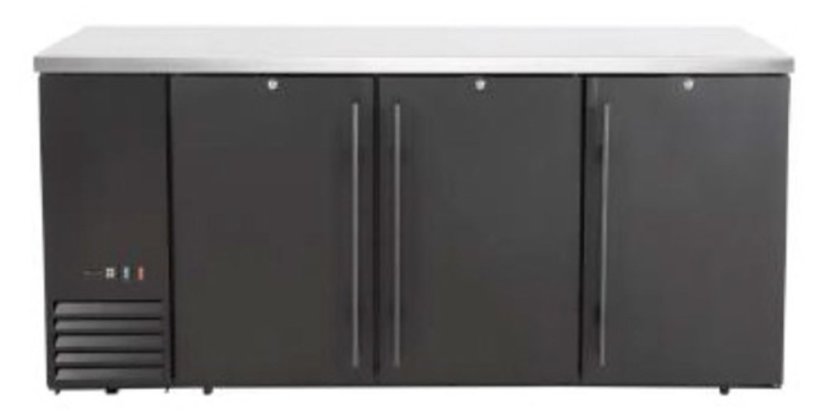 Chladicí barový pult, plné dveře, Arktic, 6 police, 493L, Černá, 230V/185W, 1826x631x(H)865mm