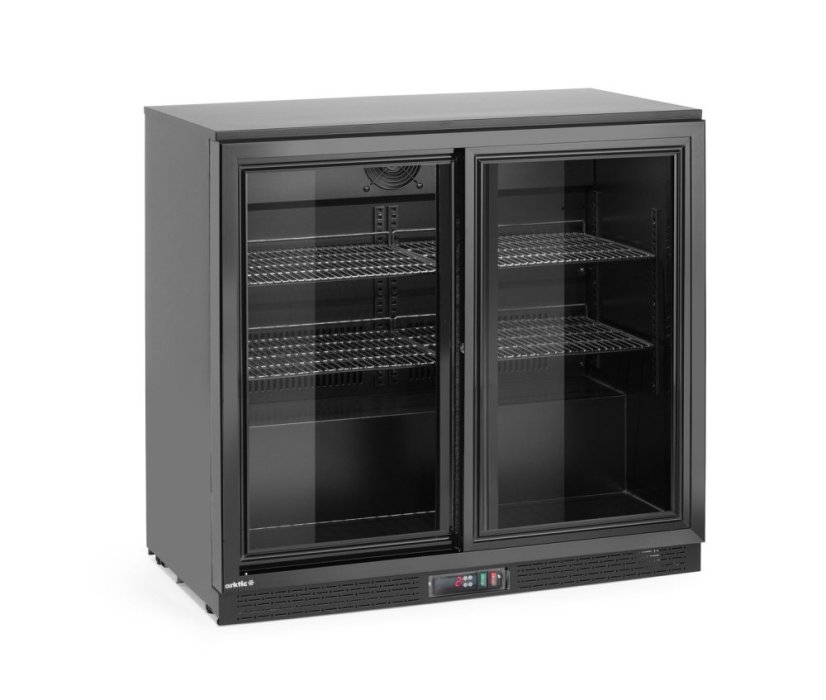 Barová chladnička s dvojitými posuvnými dveřmi, Arktic, 158L, Černá, 230V/160W, 520x900x(H)870mm