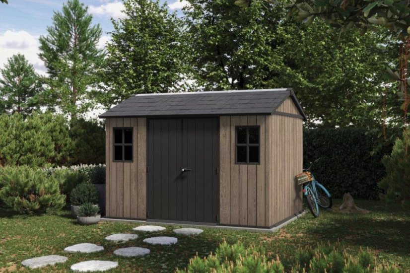Zahradní domek Keter Apex 7,5 x 11 Ashwood, s podlahou