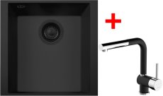 Sinks CUBE 340U BL Nanoblack + MIX 3 P Nanoblack