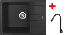 Sinks AMANDA 650 Metalblack + ELASTA S černá matná