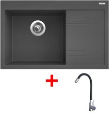 Sinks RIM 780 L Titanium + Elasta nerez/černá
