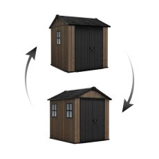 Zahradní domek Keter Apex 7,5 x 7 Walnut, s podlahou