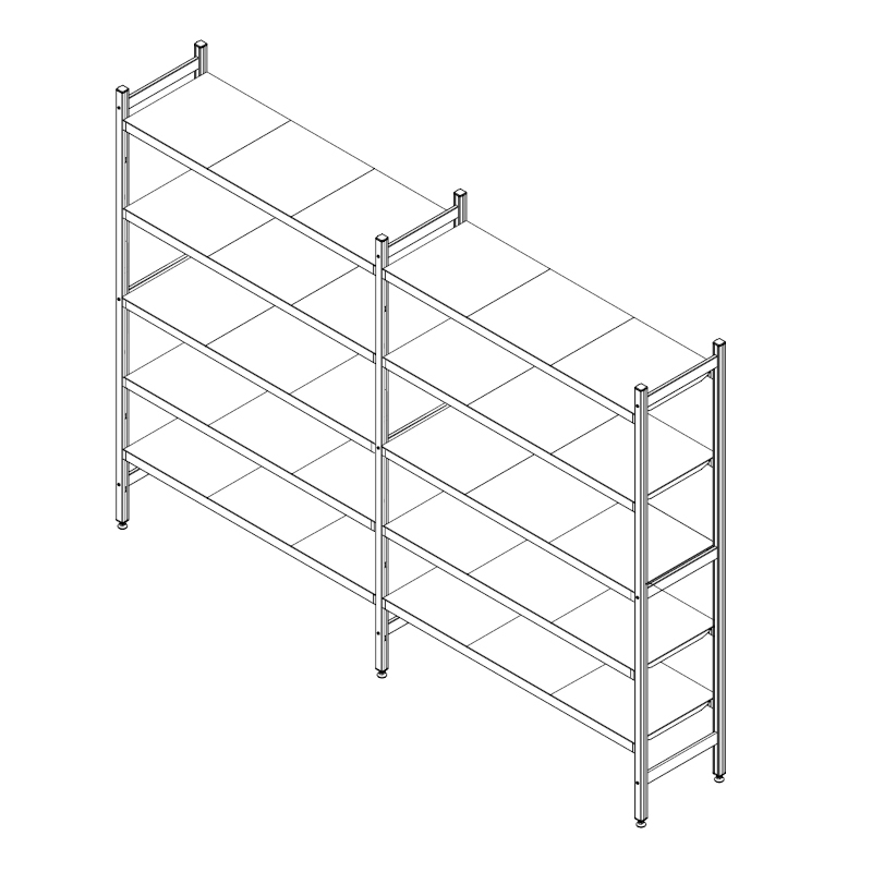TOMGAST Regalový systém 7217 x 600 mm, 5 polic TOMGAST Regalový systém 7217 x 600 mm, 5 polic