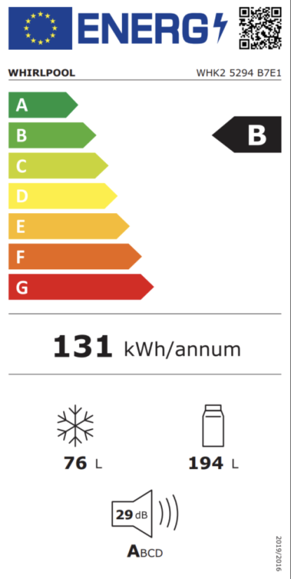 Vestavná chladnička Whirlpool WHK25294B7E1