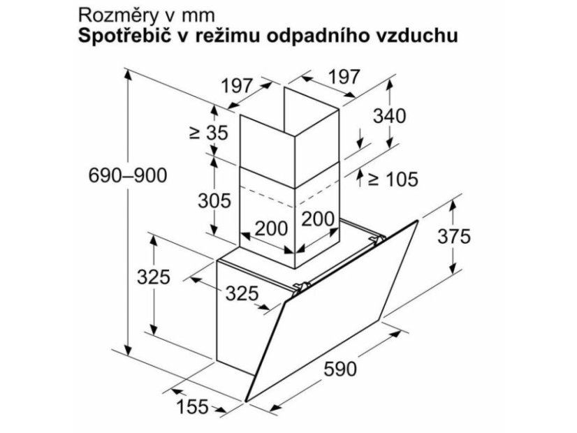 Komínová digestoř Bosch DWK65DK60