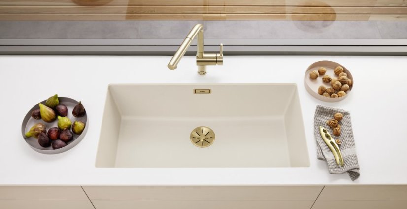 Odtoková sada InFino s přepadem C-overflow, saténově zlatá Gold Edition