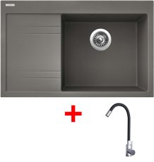 Sinks RIM 780 P Truffle + Elasta nerez/černá