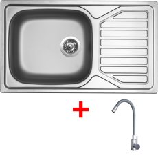 Sinks OKIO 860 XXL + ELASTA nerez/šedá