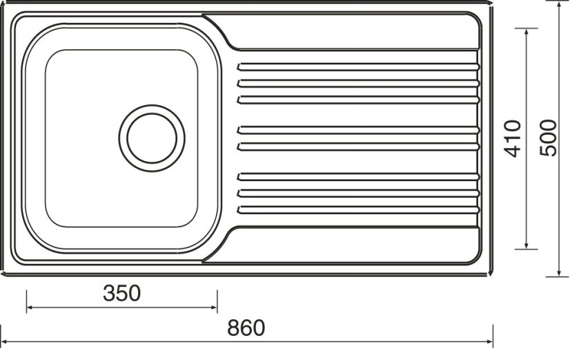 Sinks STAR 860 V 0,6mm matný