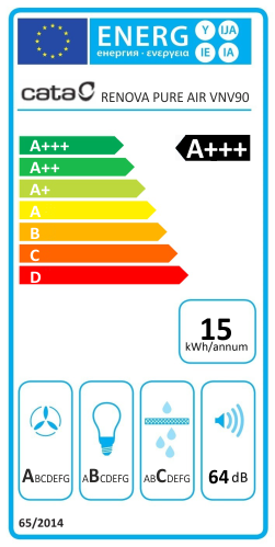 Komínová digestoř Cata RENOVA PURE AIR VNV 90 X GBK