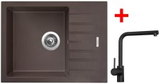 Sinks PERFECTO 650 Marone + ELKA Černá matná