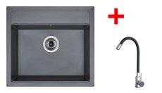Sinks SOLO 560 Titanium + Elasta nerez/černá