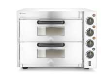 Dvoukomorová pec na pizzu 3000 W, HENDI, Stříbrná, 230V/3000W, 580x560x(H)435mm