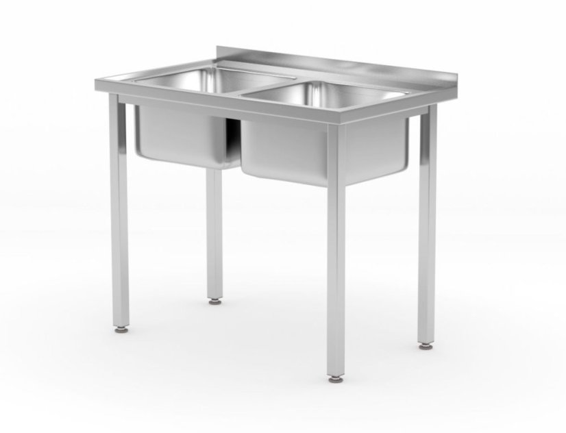 Stůl se 2 dřezy – přišroubovaný, HENDI, Kitchen Line, dva dřezy, 1000x600x(H)850mm Stůl se 2 dřezy – přišroubovaný, HENDI, Kitchen Line, dva dřezy, 1000x600x(H)850mm