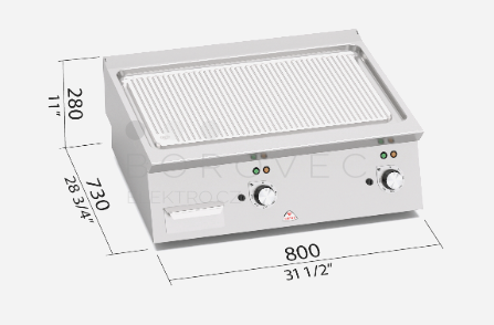 Elektr. grilovací plotna Bertos SE7FR8B-2/CPD