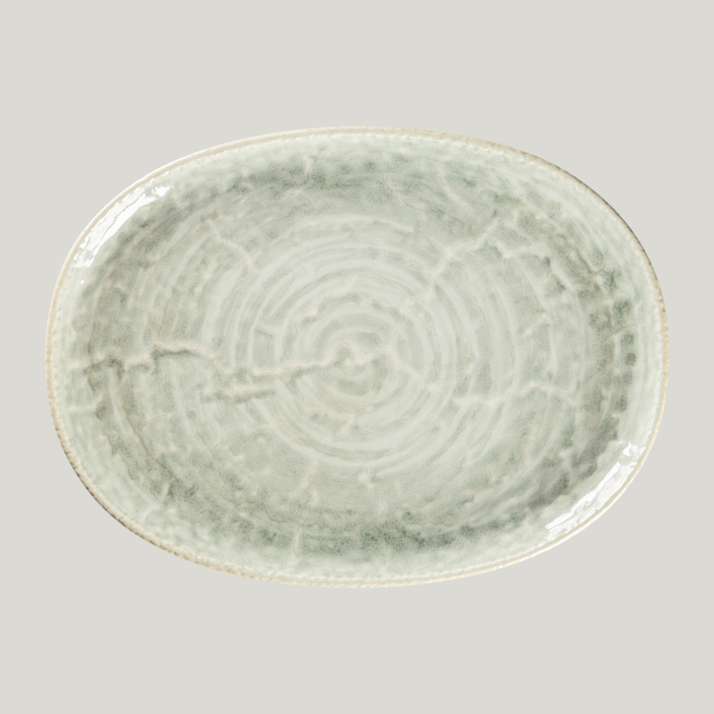 RAK Porcelain Krush talíř oválný 32 × 24 cm, světle zelený RAK Porcelain Krush talíř oválný 32 × 24 cm, světle zelený