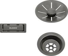 Odtoková sada InFino s přepadem C-overflow, satin dark steel
