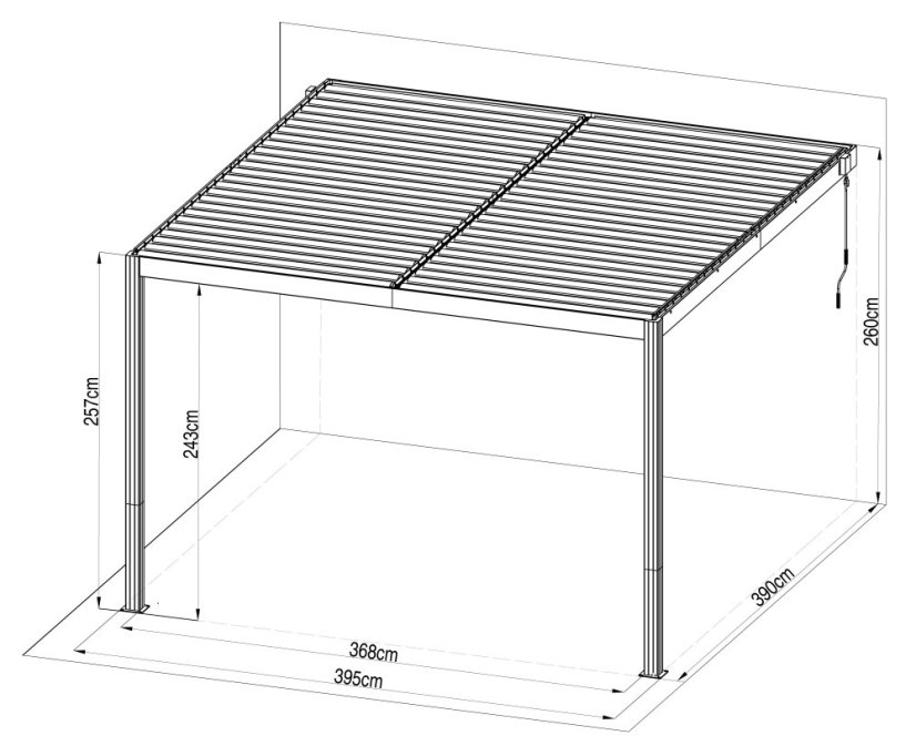 Bioklimatická pergola G21 Trenton Premium 4x4 m, antracitová hliníková