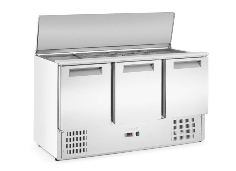 Třídveřový chlazený salátový stůl s odklápěcím víkem, Arktic, 219L, 230V/155W, 700x1365x(H)860mm