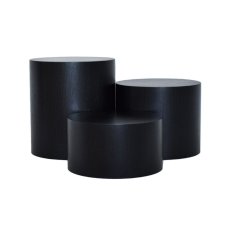 TOMGAST Podstavec kulatý dřevěný, pr. 223 mm, v: 120 mm, jasan, černý