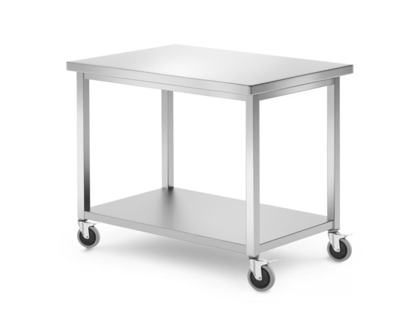 Mobilní stůl, s policí – přišroubovaný, HENDI, Kitchen Line, 1000x700x(H)850mm Mobilní stůl, s policí – přišroubovaný, HENDI, Kitchen Line, 1000x700x(H)850mm
