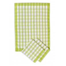 TOMGAST Utěrka kuchyňská 70 × 50 cm, zelená, 3 ks – 100% egyptská bavlna