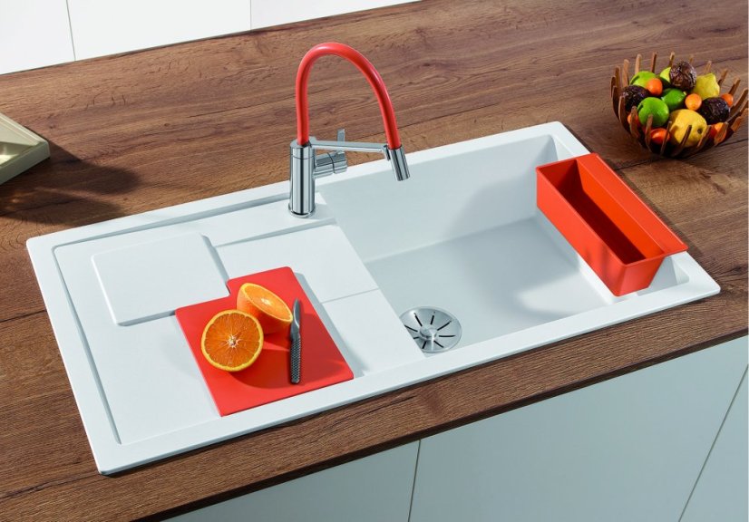Blanco SITY XL 6 S InFino Silgranit bílá dřez vpravo přísl. orange