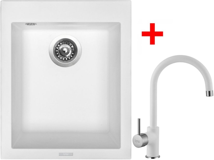 Sinks CUBE 410 Milk + Vitalia GR Sinks CUBE 410 Milk + Vitalia GR