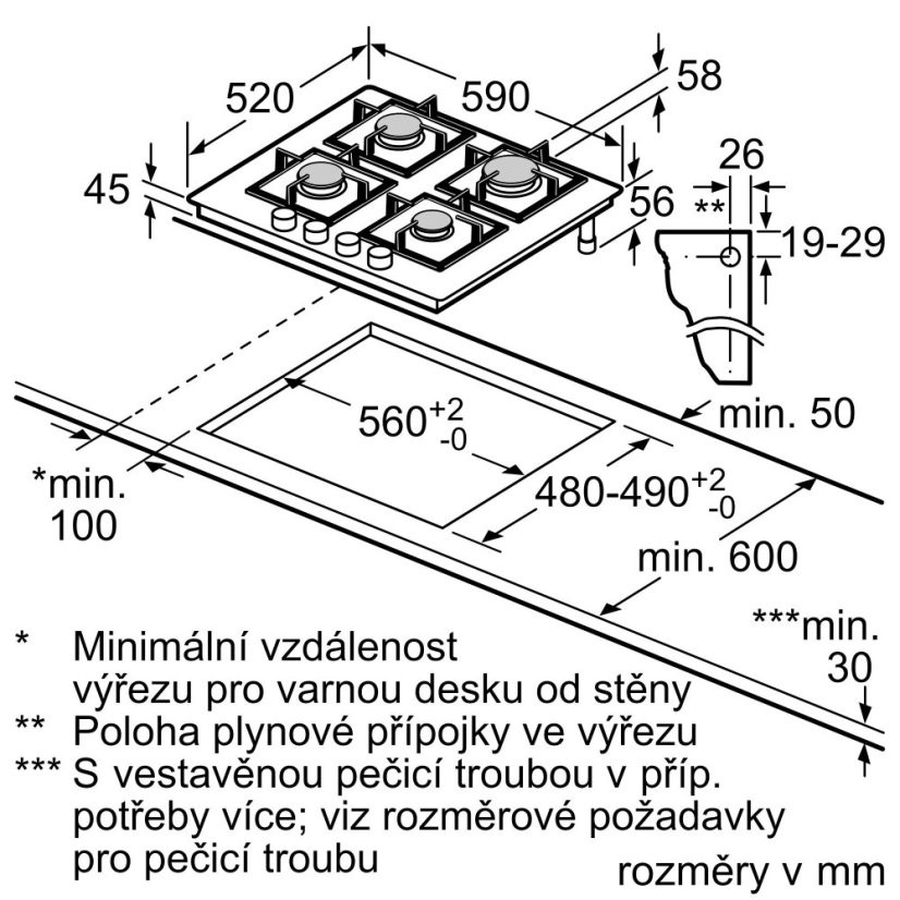 Plynová varná deska Bosch PNP6B6K40