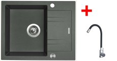 Sinks LINEA 600 XC Titanium + Elasta nerez/černá