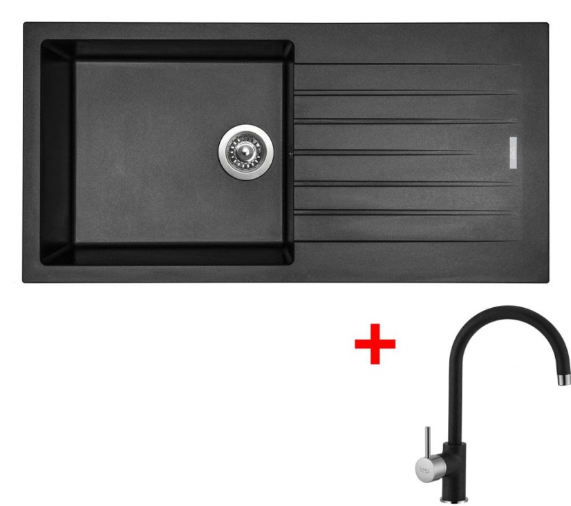 Sinks PERFECTO 1000 Metalblack + Vitalia GR Sinks PERFECTO 1000 Metalblack + Vitalia GR
