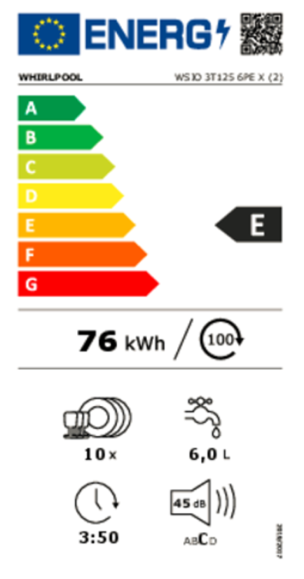 Vestavná myčka nádobí Whirlpool WSIO3T1256PEX