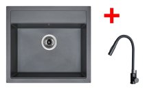 Sinks SOLO 560 Titanium + ELASTA S černá matná