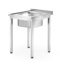 Dřezový stůl – přišroubovaný, hloubka 700 mm, HENDI, Profi Line, 600x700x(H)850mm