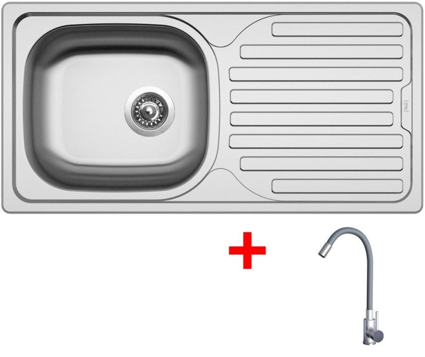 Sinks CLASSIC 860 + ELASTA nerez/šedá Sinks CLASSIC 860 + ELASTA nerez/šedá