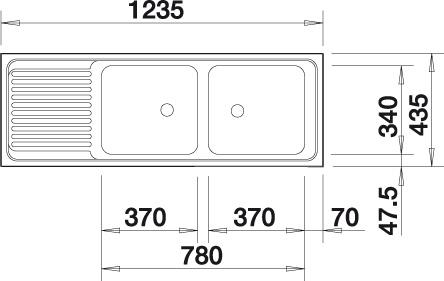 Blanco TOP EZS 12 x 4-2 Nerez přírodní lesk oboustranné provedení+137034