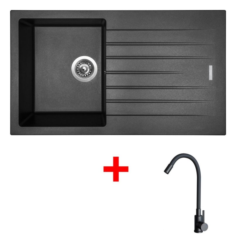 Sinks PERFECTO 860 Metalblack + ELASTA černá matná