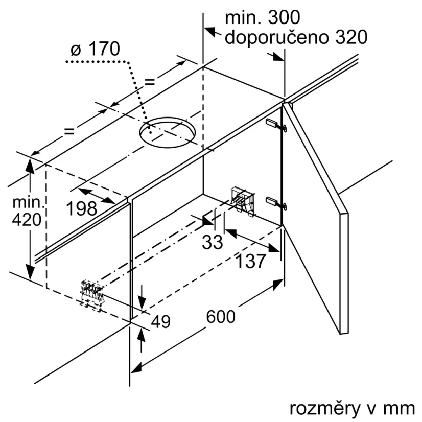 Výsuvná digestoř Bosch DFR067A52