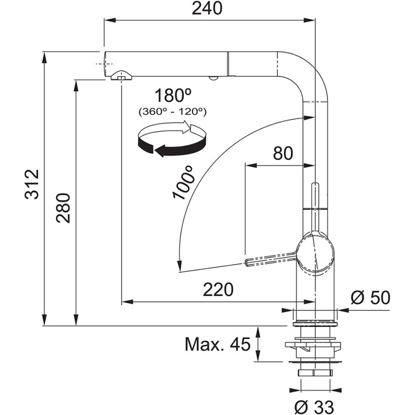 Franke FN 5351.901 ACTIVE TWIST Matná černá