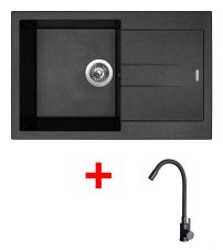 Sinks AMANDA 780 Metalblack + ELASTA černá matná