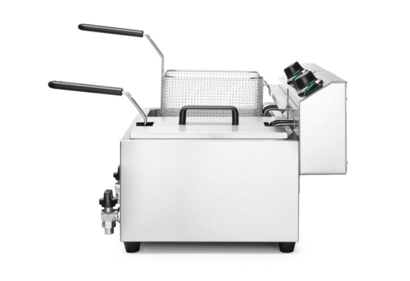 Ruční fritéza s vypouštěcím kohoutem, 2 × 8 l, HENDI, Profi Line, 16L, 230V/7000W, 610x515x(H)369mm