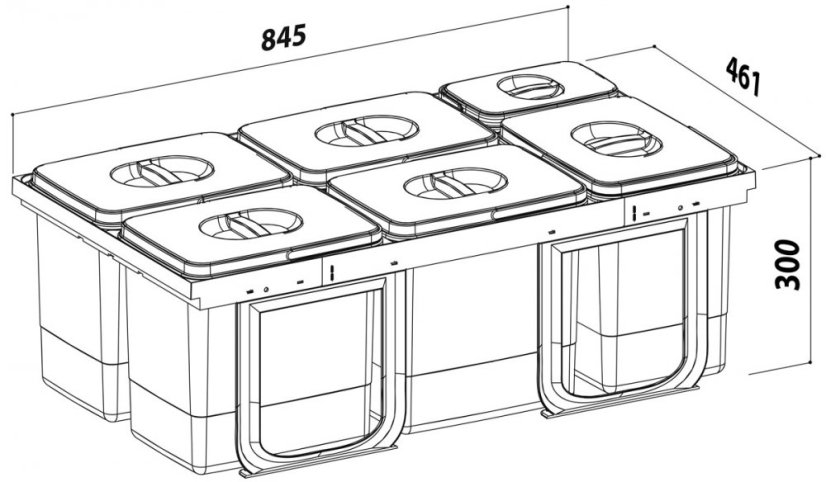 Sinks JAZZ 900 4x15 l + 3x7 l